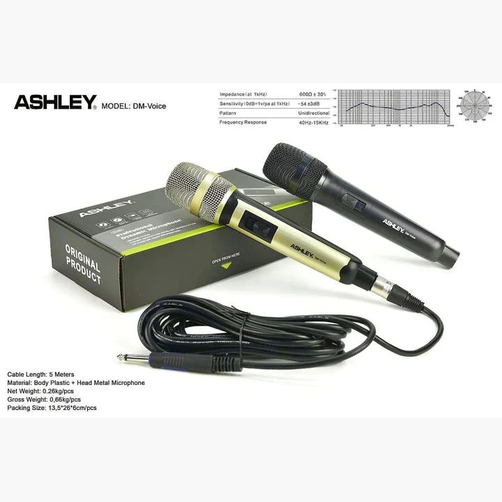 Ashley DM-Voice Mic Kabel Pegang Handheld Dynamic Cardioid