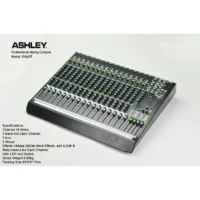 Ashley King 16 Mixer Audio Analog 16 Channel (Bluetooth, USB Audio Interface, USB MP3 Player, Efek, EQ, Phantom)