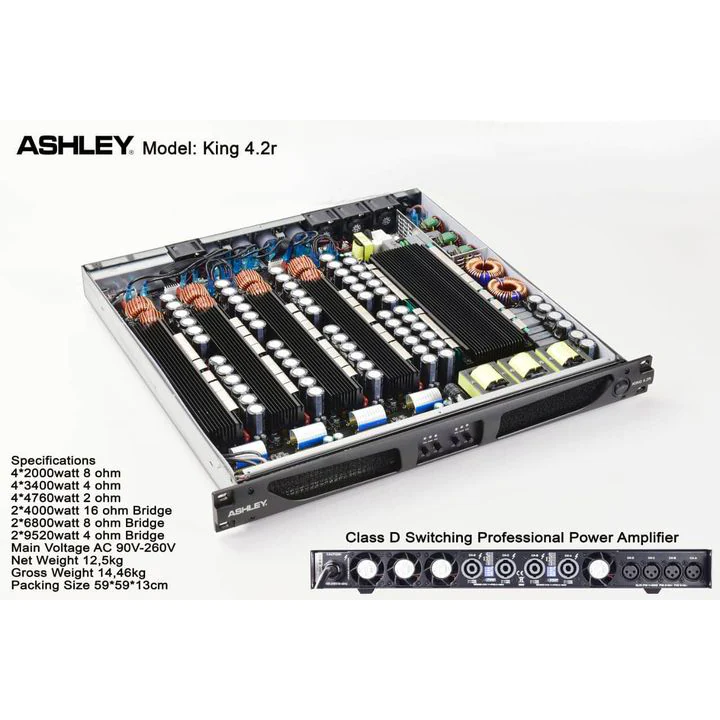 Ashley KING 4.2R Power Amplifier 4 Channel Class D 2000 Watt