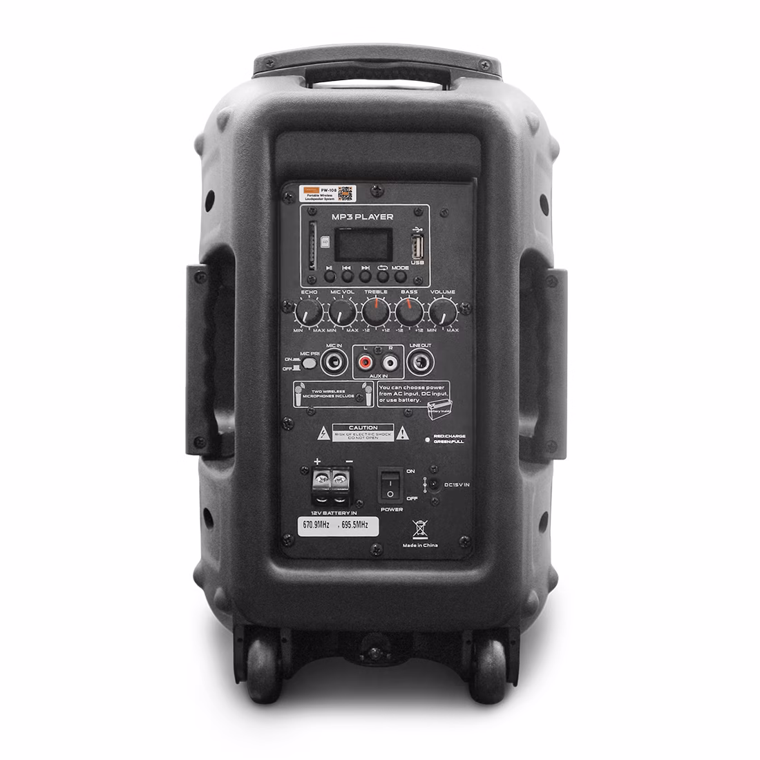 Celectron Audio PW-108 Speaker Meeting Portable Wireless 8 Inch 2 Way 100 Watt - Image 2