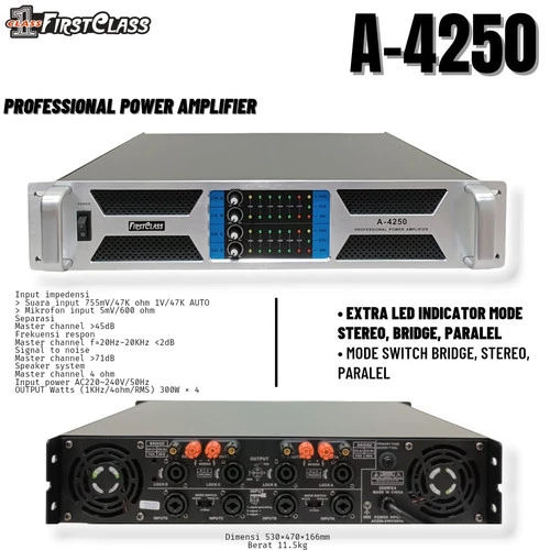 Professional Power Amplifier Firstclass FCA 4250 | Power AMPLI FC A4250 4CH 4 channel