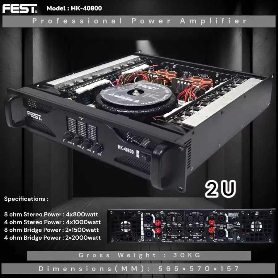 FEST HK 40800 Power Amplifier 4 Channel Class H 800 Watt