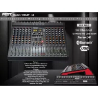 FEST VIOLET-12 Mixer Audio Analog 12 Channel (Bluetooth, USB, MP3 Player, Efek, EQ, Phantom)