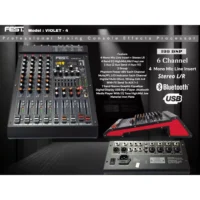 FEST VIOLET-4 Mixer Audio Analog 4 Channel (Bluetooth, USB, MP3 Player, Efek, EQ, Phantom)