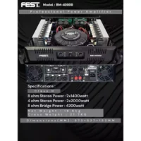 Fest BM-40000 Power Amplifier 2 Channel Class H 1400 Watt
