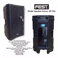 Fest  DF-15 A Speaker Aktif 15 Inch 2 Way 500 Watt (Bluetooth, USB, SD Card)