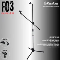 Firstclass F 03 Stand Mic Boom Tripod Kaki 3 Telescopic Cabang 2 Holder