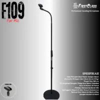 Firstclass F 109 Stand Mic Lantai Flexible Gooseneck Kaki Bulat Telescopic