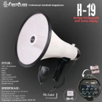 Firstclass H 19 Megaphone Pegang Handheld 50 Watt (Sirene, MP3, USB, Bluetooth, SD Card, Rechargeable)