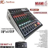 Firstclass Miami 6 Powe Mixer 6 Channel 550 Watt (Bluetooth, USB, Efek EQ)