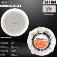 Firstclass S 8416C Speaker Ceiling Pasif 6 Inch 2 Way 300 Watt (High Impedance)