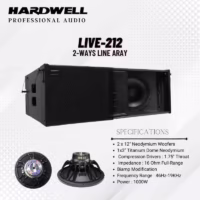 Hardwell Live 212 Speaker Line Array Pasif 2×12 Inch 2 Way 16 Ohm 1000 Watt