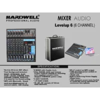 Hardwell Levelup 6 Mixer Audio Analog 6 Channel (Bluetooth, USB Interface, MP3 Player, Efek, EQ, Phantom)