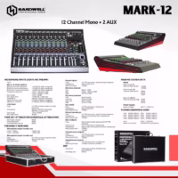 Hardwell MARK 12 Mixer Audio Analog 12 Channel (Bluetooth, USB Interface, MP3 Player, Efek, EQ, Phantom)