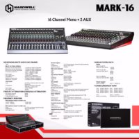 Hardwell MARK 16 Mixer Audio Analog 16 Channel (Bluetooth, USB Interface, MP3 Player, Efek, EQ, Phantom)