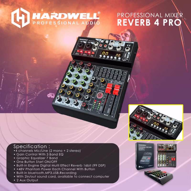 Hardwell Reverb 4 Pro Mixer Analog 4 Channel