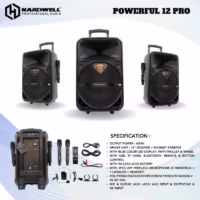 Hardwell Powerfull 12 Pro Speaker Meeting Portable Wireless 12 Inch 2 Way 400 Watt