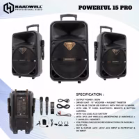 Hardwell Powerfull 15 Pro Speaker Meeting Portable Wireless 15 Inch 2 Way 500 Watt