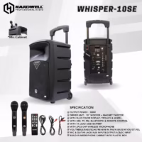 Hardwell Whisper 10SE Speaker Meeting Portable Wireless 10 Inch 2 Way 300 Watt