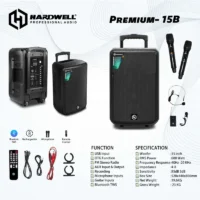 Hardwell Premium 15B Speaker Meeting Portable Wireless 15 Inch 2 Way 600 Watt