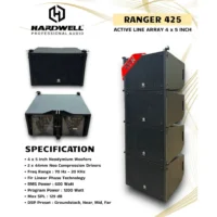 Hardwell Ranger 425 Speaker Line Array Aktif 4×5 Inch 2 Way 600 Watt