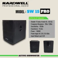 Hardwell SW 15 PRO Subwoofer Aktif 1300 Watt