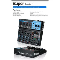 Huper Creator 4 Mixer Audio Analog 4 Channel (Bluetooth, USB Interface, MP3 Player, Efek, EQ, Phantom)