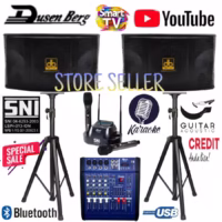 KARAOKE SET Dusenberg 10 INCH, POWER MIXER, 2 MIC WIRELESS CHARGER-SNI