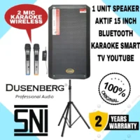 Karaoke Set Bluetooth Smart Tv Youtube Speaker Aktif Dusenberg 15 Inch IOOS + 2 Mic Wireless Original