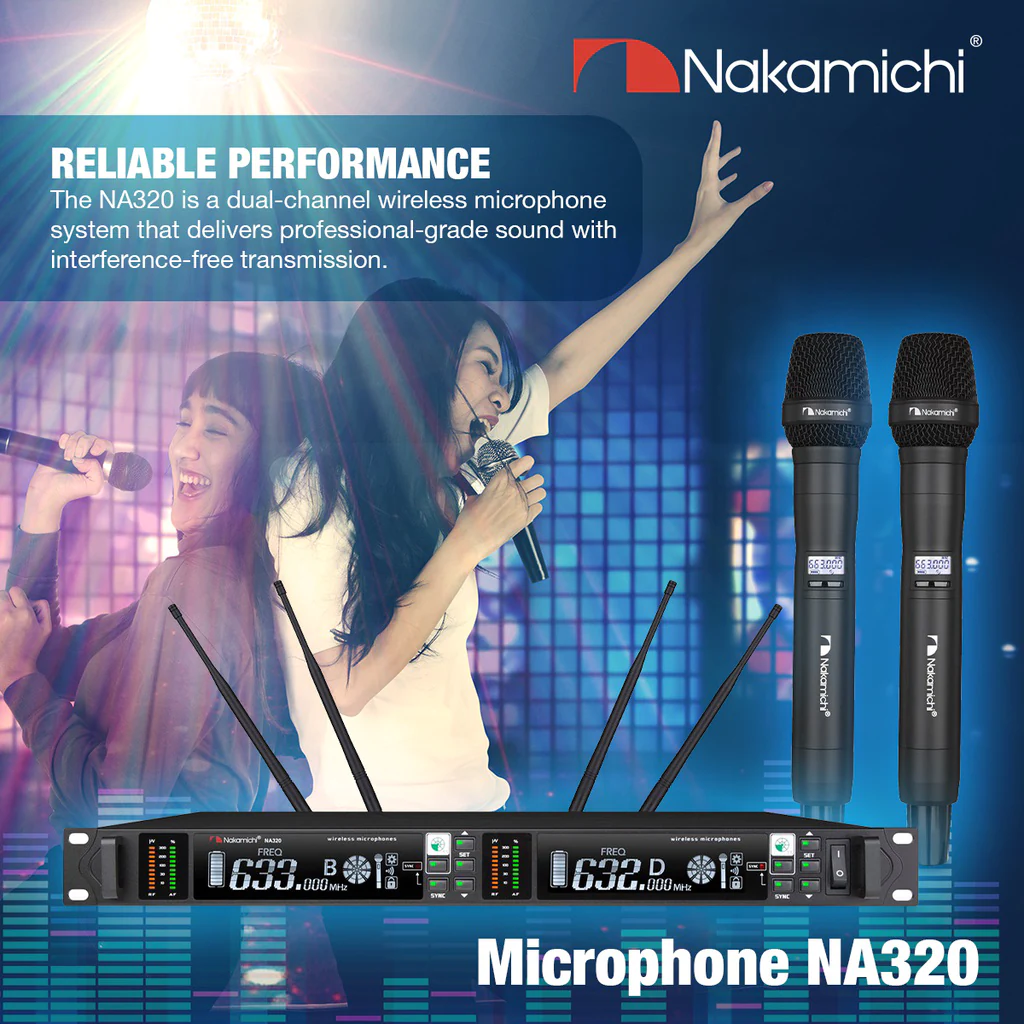 Nakamichi NA320 Mic Wireless Karaoke Dual Handheld - Image 4