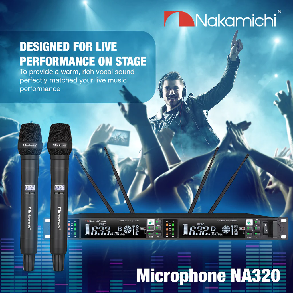 Nakamichi NA320 Mic Wireless Karaoke Dual Handheld - Image 5