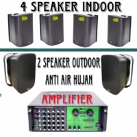 Paket 2 Speaker Anti Air Hujan Dan 4 Speaker 5 Inch,Amplifier Bluetooh