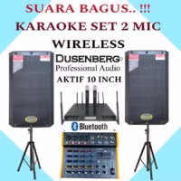 Karaoke Set Live Akustic Dusenberg 10 Inch Mixer Dan 2 Mic Wireless