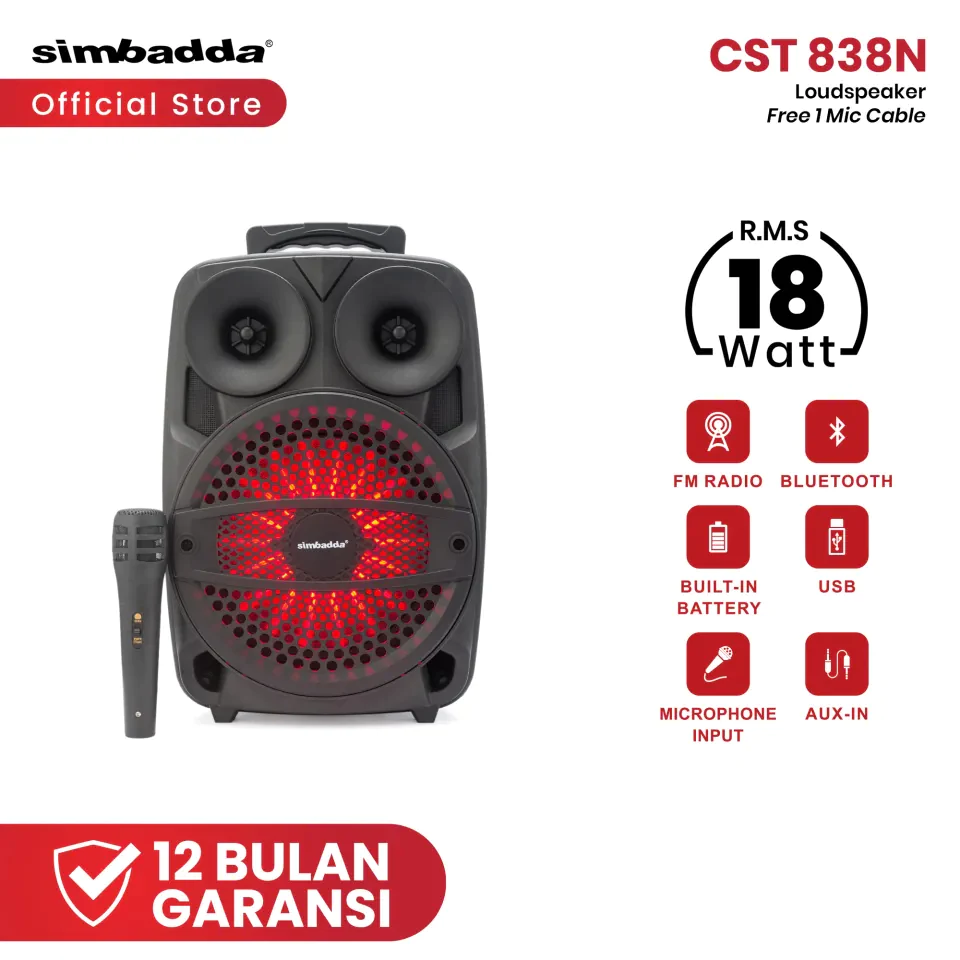 Simbadda CST 838N Speaker Meeting Portable Wireless 8 Inch 2 Way 18 Watt - Image 5