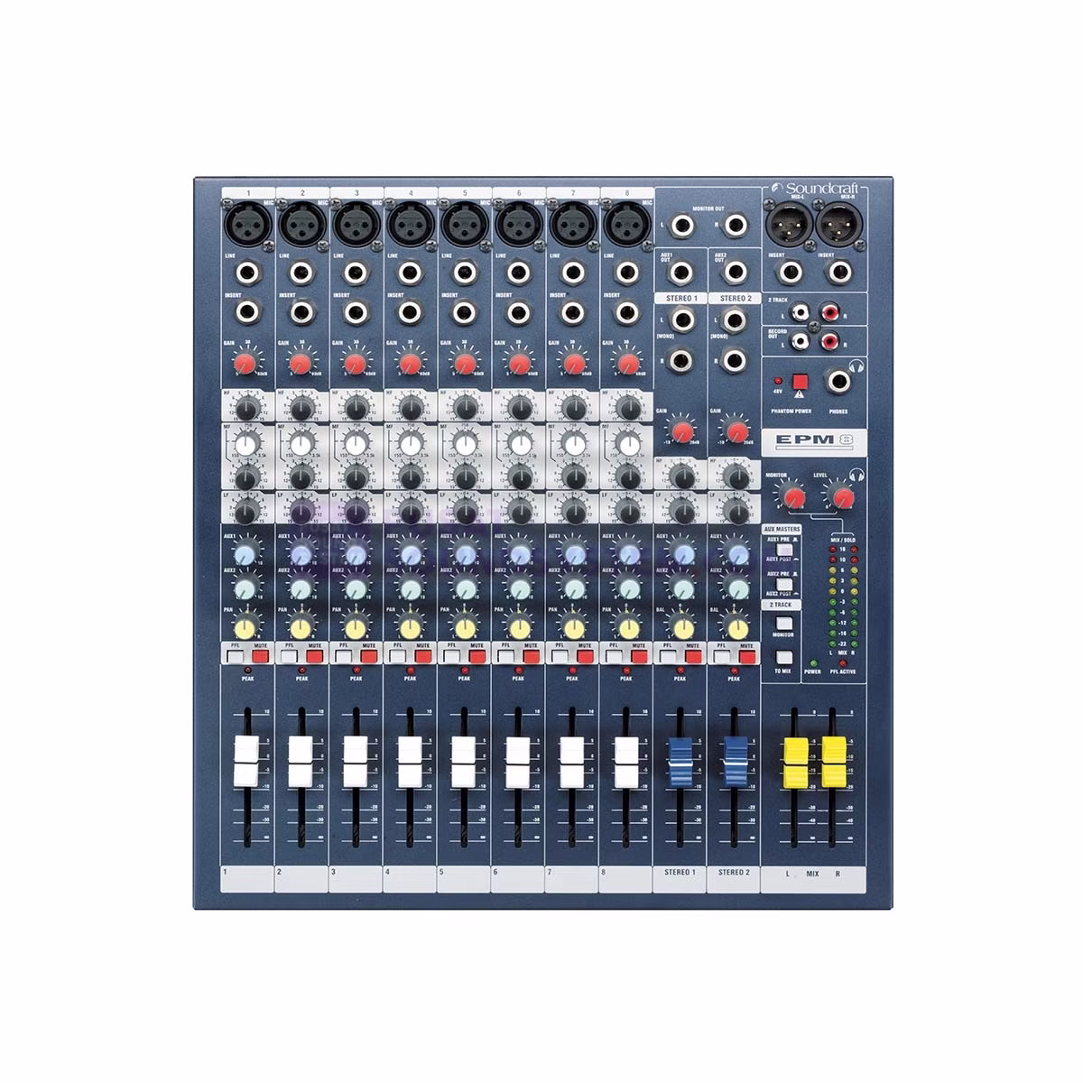 Soundcraft EPM8 Mixer Audio Analog 8 Channel (EQ, Phantom) - Image 2