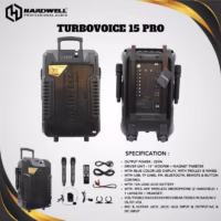 Hardwell Turbovoice 15 Pro Speaker Meeting Portable Wireless 15 Inch 2 Way 350 Watt